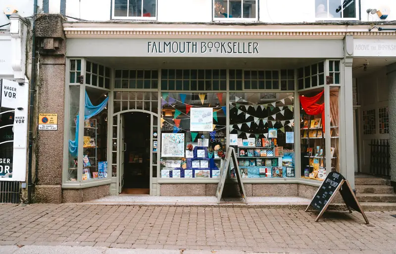 Shopfront of the Falmouth Bookseller