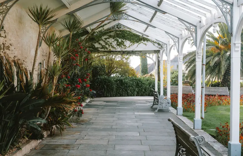 Covered walkway in the Princess Pavilion gardens, Falmouth