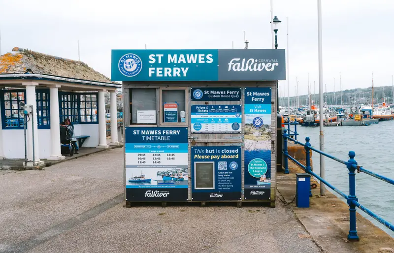 St Mawes Ferry ticket kiosk on the Falmouth quay